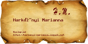 Harkányi Marianna névjegykártya